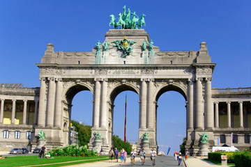 Handdoek met foto Brussel Triomfboog van het Jubelpark  © nanisimova