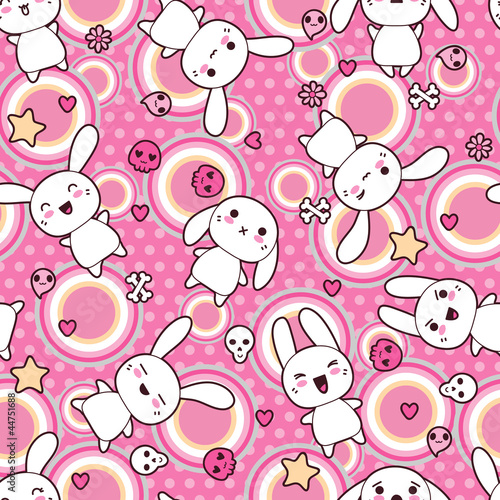 Seamless pattern with doodle. Vector kawaii illustration.