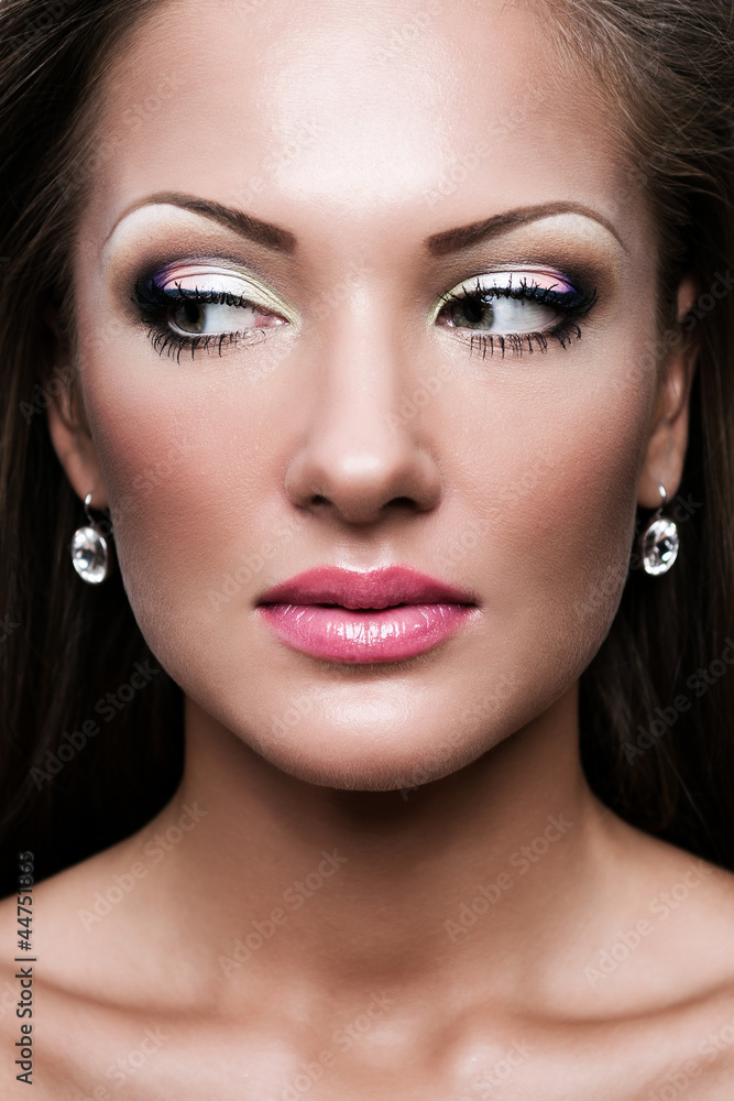 beautiful woman with glamour makeup , make-up beautiful woman with glamour makeup , make-up