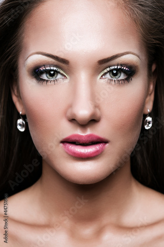 beautiful woman with glamour makeup   make-up