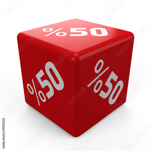 3d Discount Cube on white background