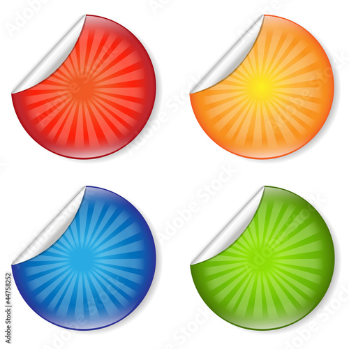 Set Of Labels With Sunburst