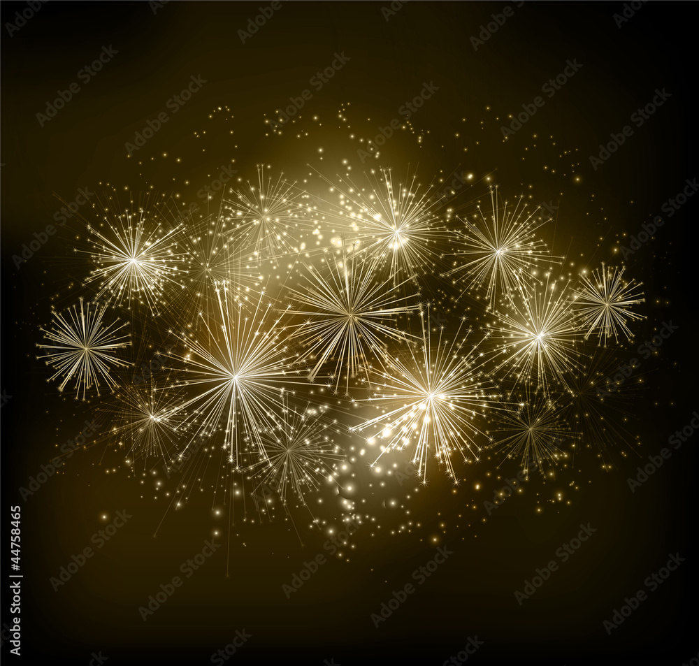 Naklejka premium Vector fireworks background