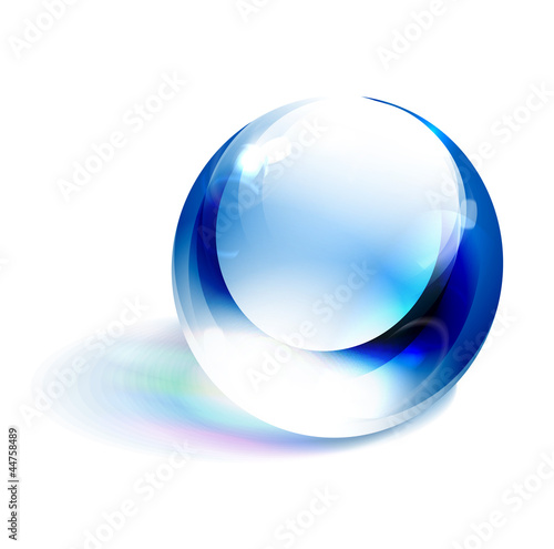 Vector blue shiny sphere