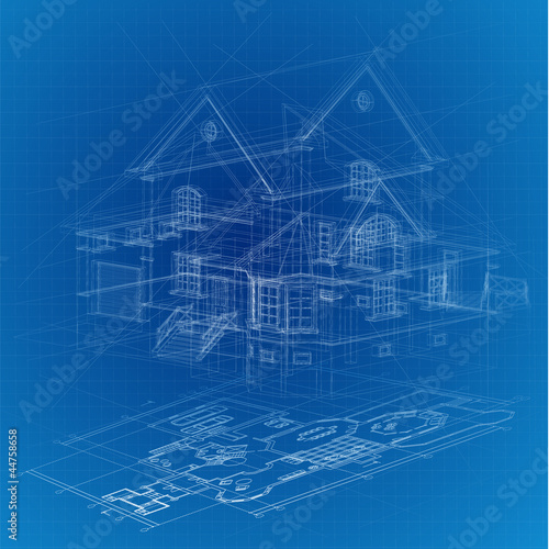 Urban Blueprint (vector). Architectural background