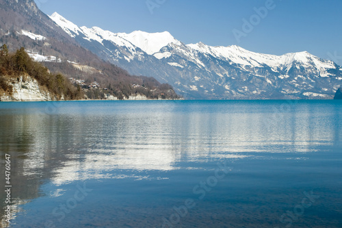 beautiful reflection of the Alps on Lake, Interlaken, Swiss