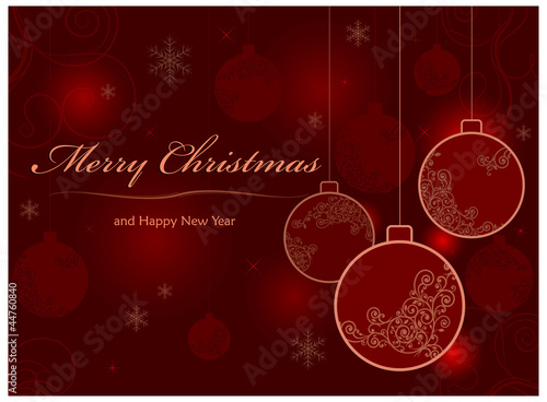 Background with baubles & text