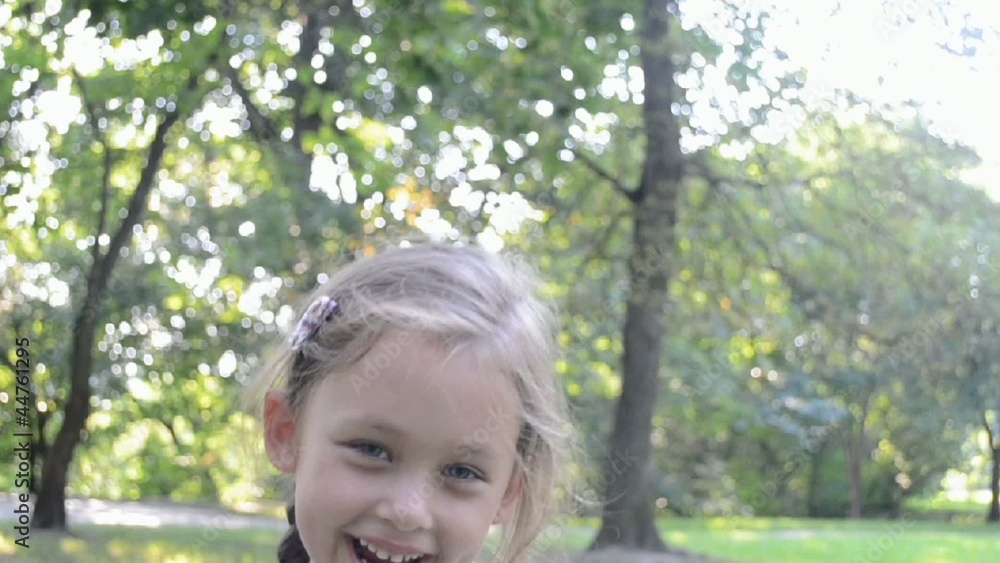 beautiful girl laughing excitedly