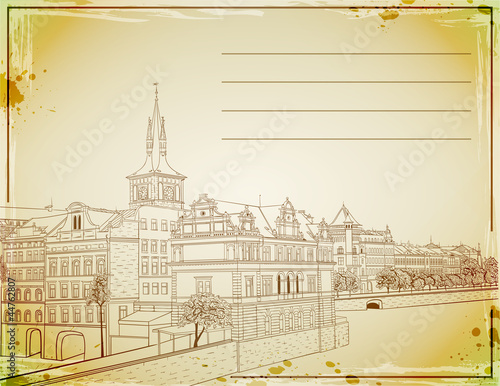 retro post card