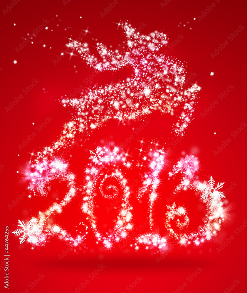 Christmas deer jumping on 2013 sign Christmas deer jumping on 2013 sign