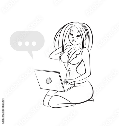 woman with laptop