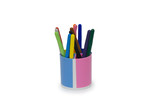selection of markers in pencil holder