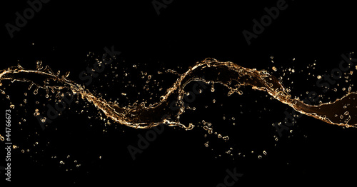 Wavy splash, isolated on black background