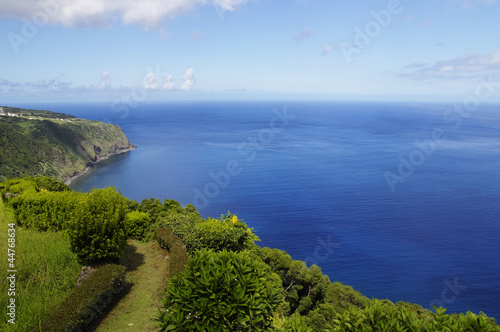 Piękny krajobraz wybrzeża, Aqua Retorta, Sao Miguel, Azory