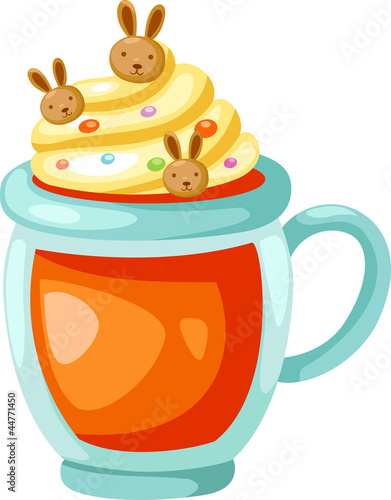 orange juice with whip cream vector illustration