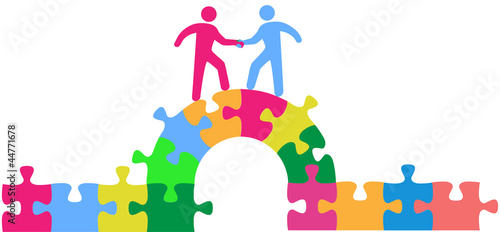 People team up climbing bridge to deal