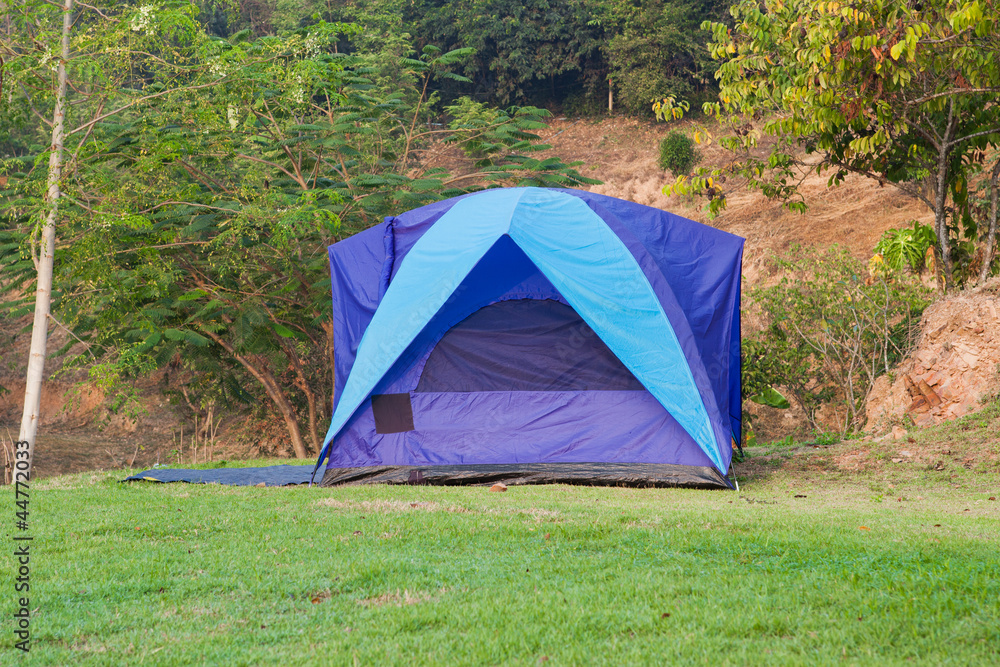 Camping tent in the mountains