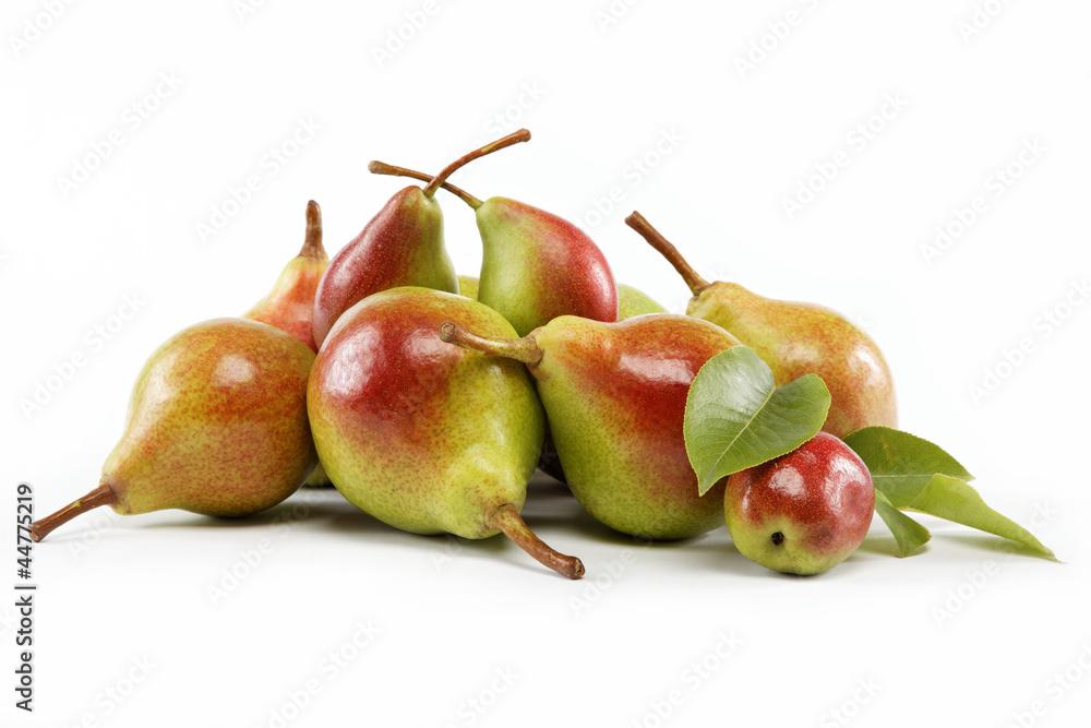 Ripe pears.Objects are isolated on a white background. Ripe pears.Objects are isolated on a white background.