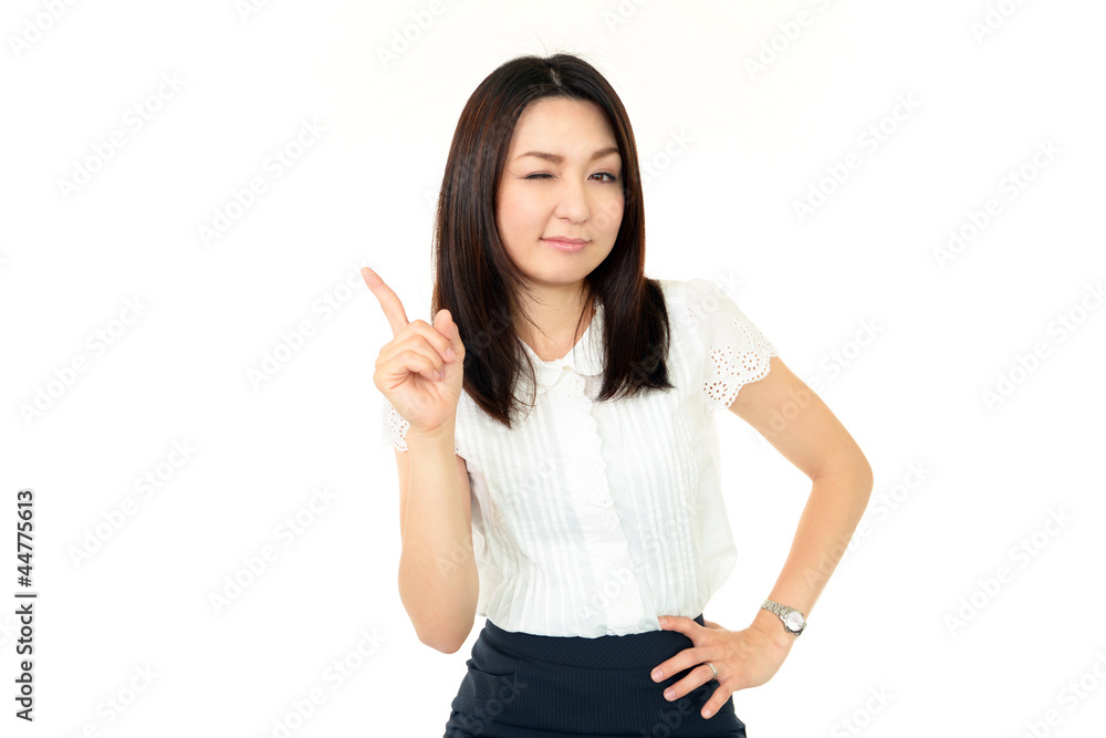 ウインクしている美しい女性+OL ウインクしている美しい女性+OL