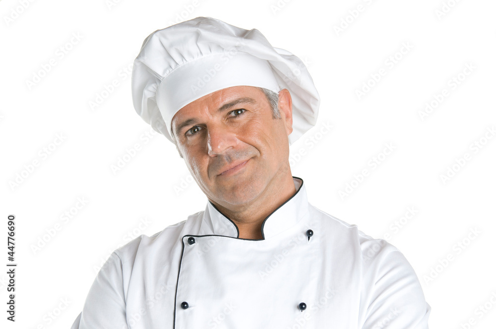 Satisfied chef smiling Satisfied chef smiling