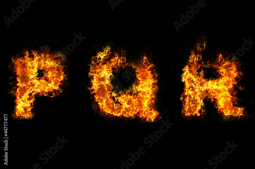 Fire on letter PQR
