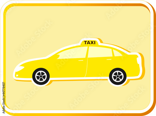 icon with taxi car