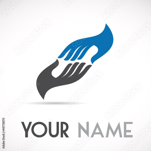 Logo solidarity, hands touching # Vector
