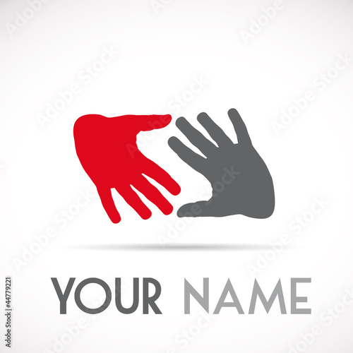 Logo letter S solidarity, hands touching # Vector