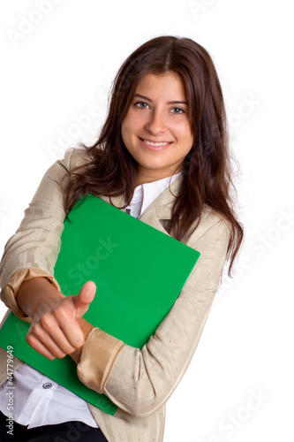 Plakat w ramie Smiling student - thumbs up