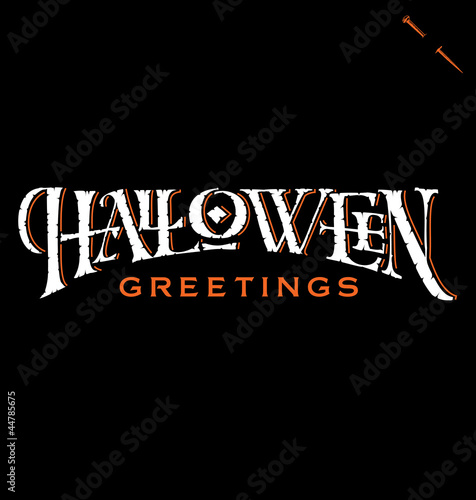 'Halloween Greetings' hand lettering (vector)