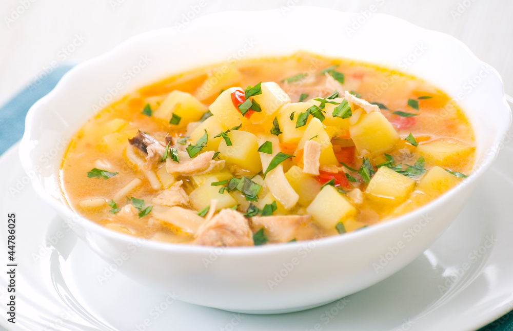 chicken soup with noodle and vegetables chicken soup with noodle and vegetables