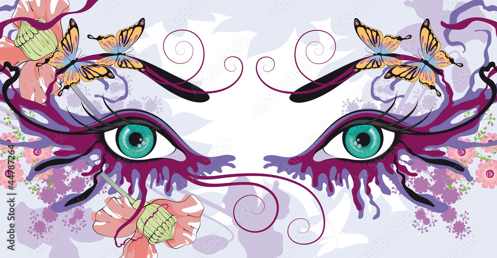eyes with floral designs