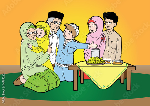 Indonesian Moslem eid mubarak celebration day