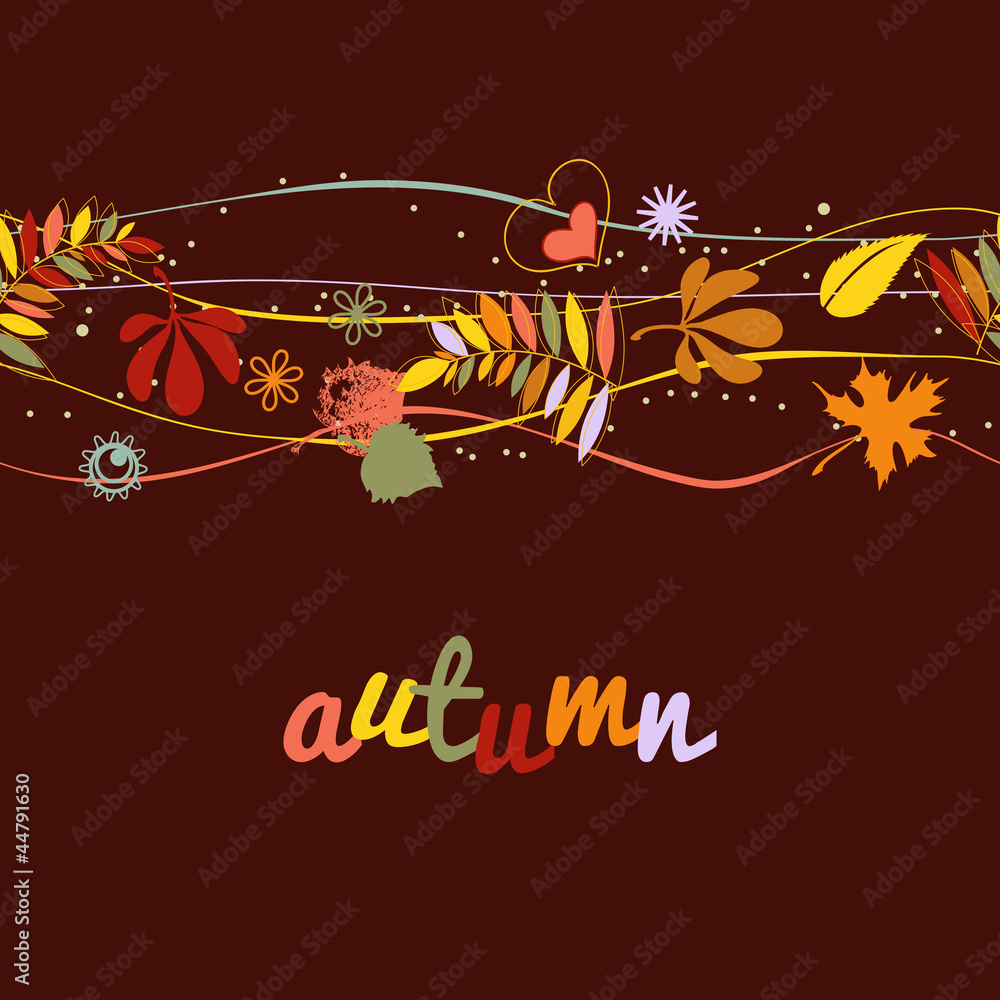Naklejka premium Autumn background seamless pattern