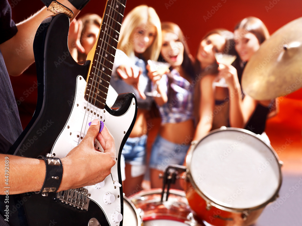 Fototapeta premium Band playing musical instrument.