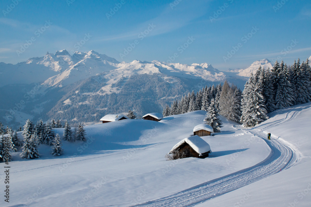 Winterwanderung in den Alpen