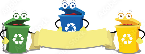 Tableau sur toile Funny Recycling Bins