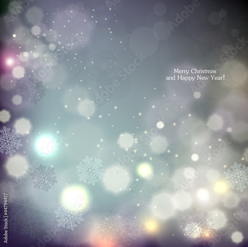 Elegant Christmas background with snowflakes and place for text.