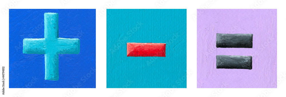 Obraz premium Maths symbols plus and minus