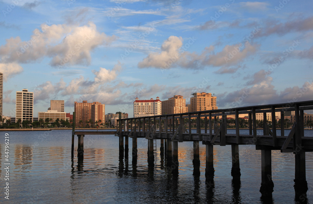 Fototapeta premium Wooden pier at West Palm Beach, Florida, USA