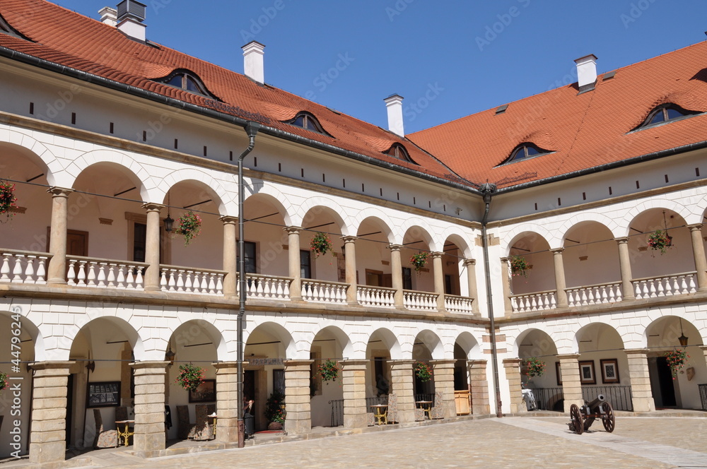 Renaissance castle courtyard in Niepolomice Poland