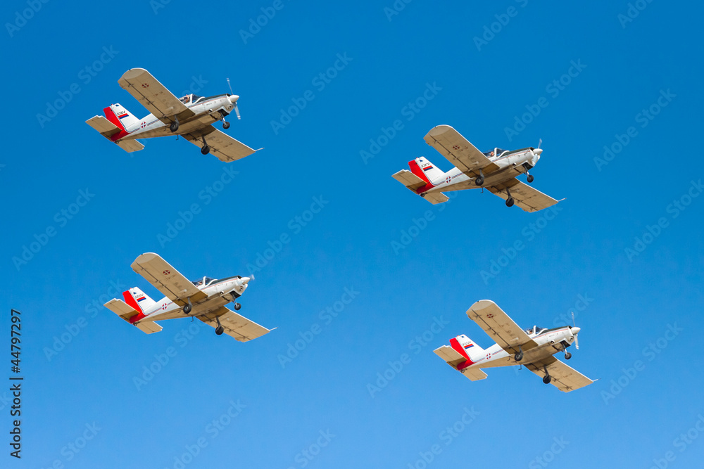 Airplane formation at airshow - obrazy, fototapety, plakaty 