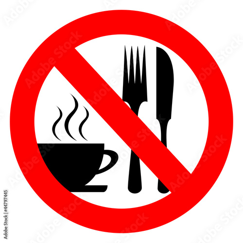 No eat or drink vector sign