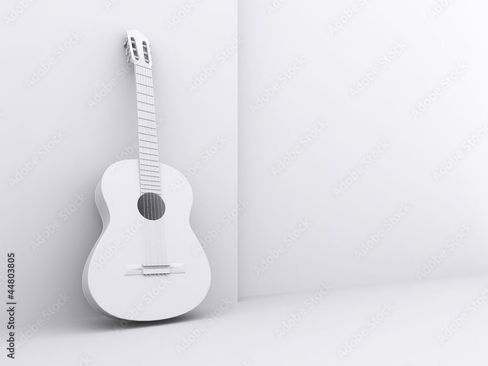 Fototapeta premium The image of a white guitar