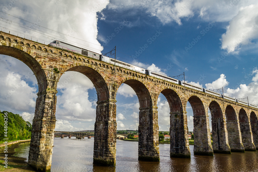 Stone railway bridge between Scotland and England