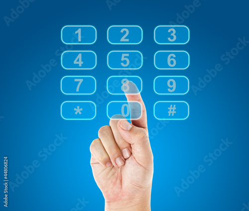 Hand push telephone buttons