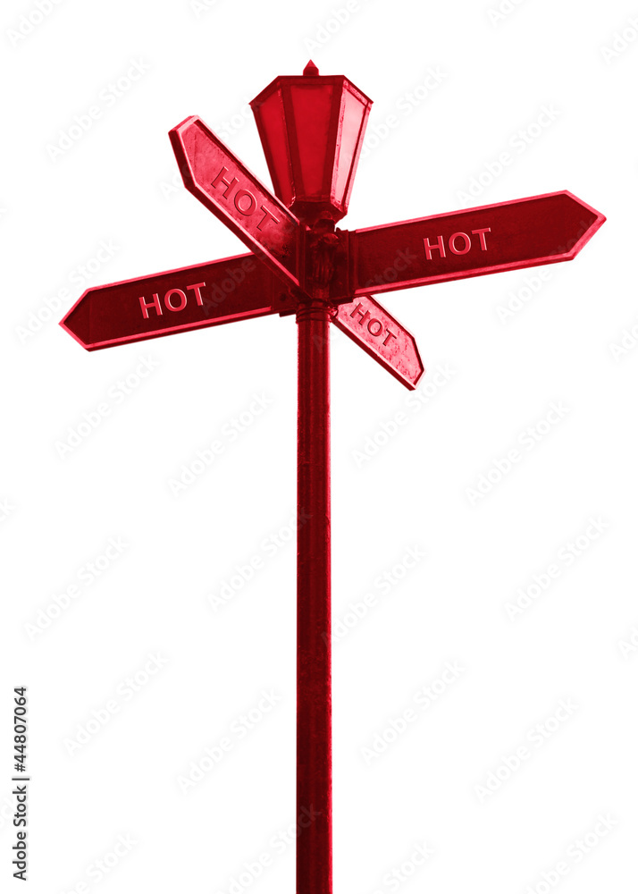street pointer Hot isolated on white street pointer Hot isolated on white