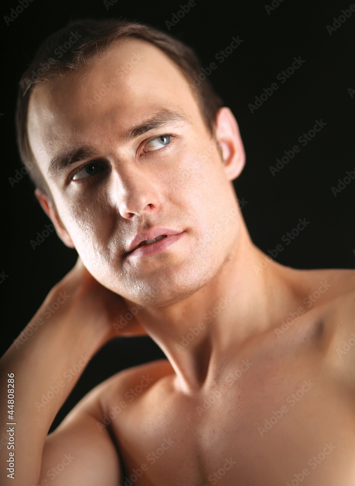 Portrait of a naked muscular man Portrait of a naked muscular man