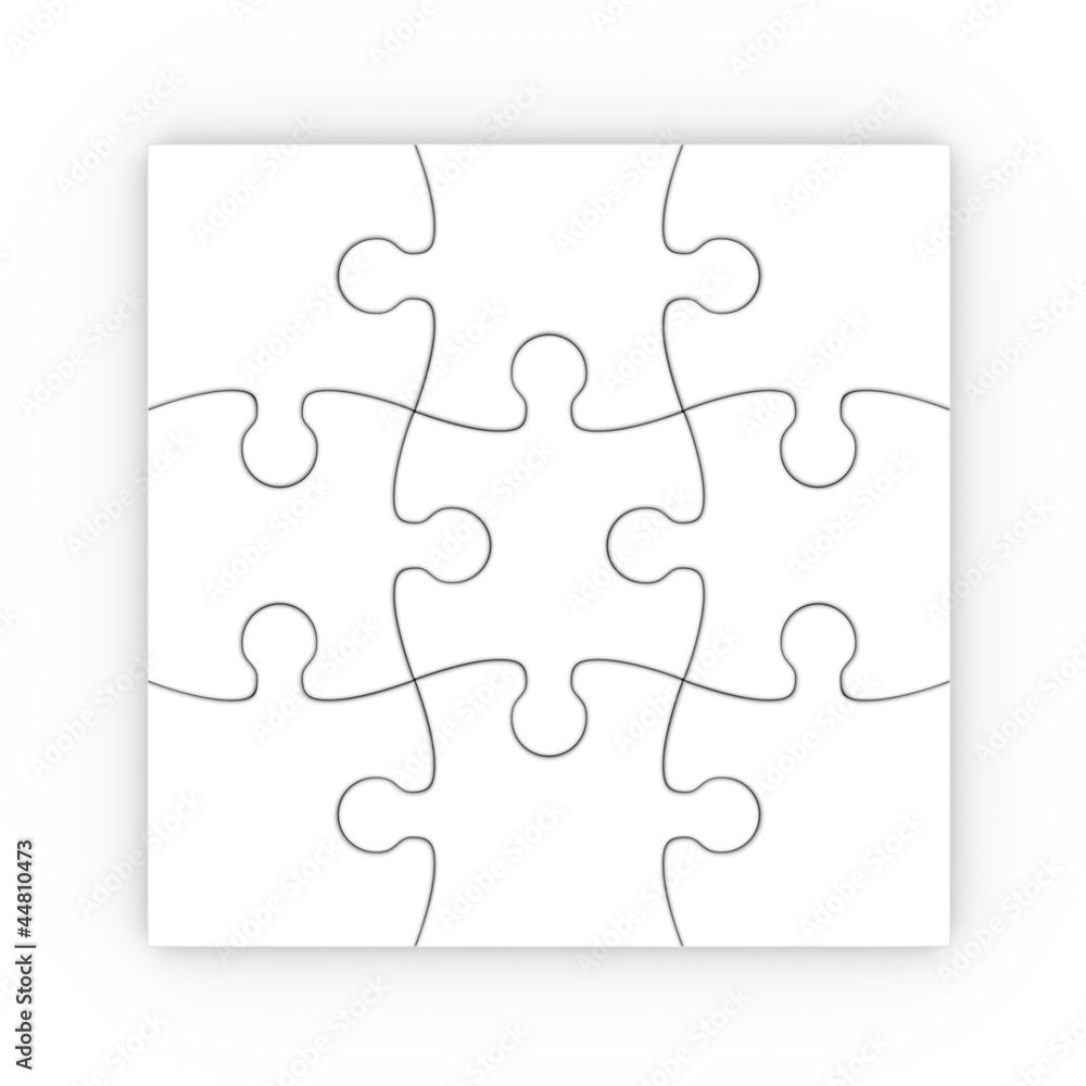 puzzle blanco. rompecabezas aislado con trazado de recorte Stock  Illustration | Adobe Stock