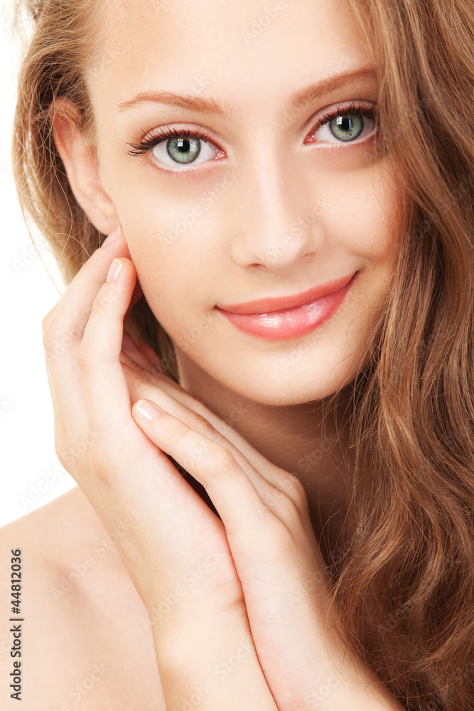 Portrait of a young woman with beautiful blue eyes Portrait of a young woman with beautiful blue eyes